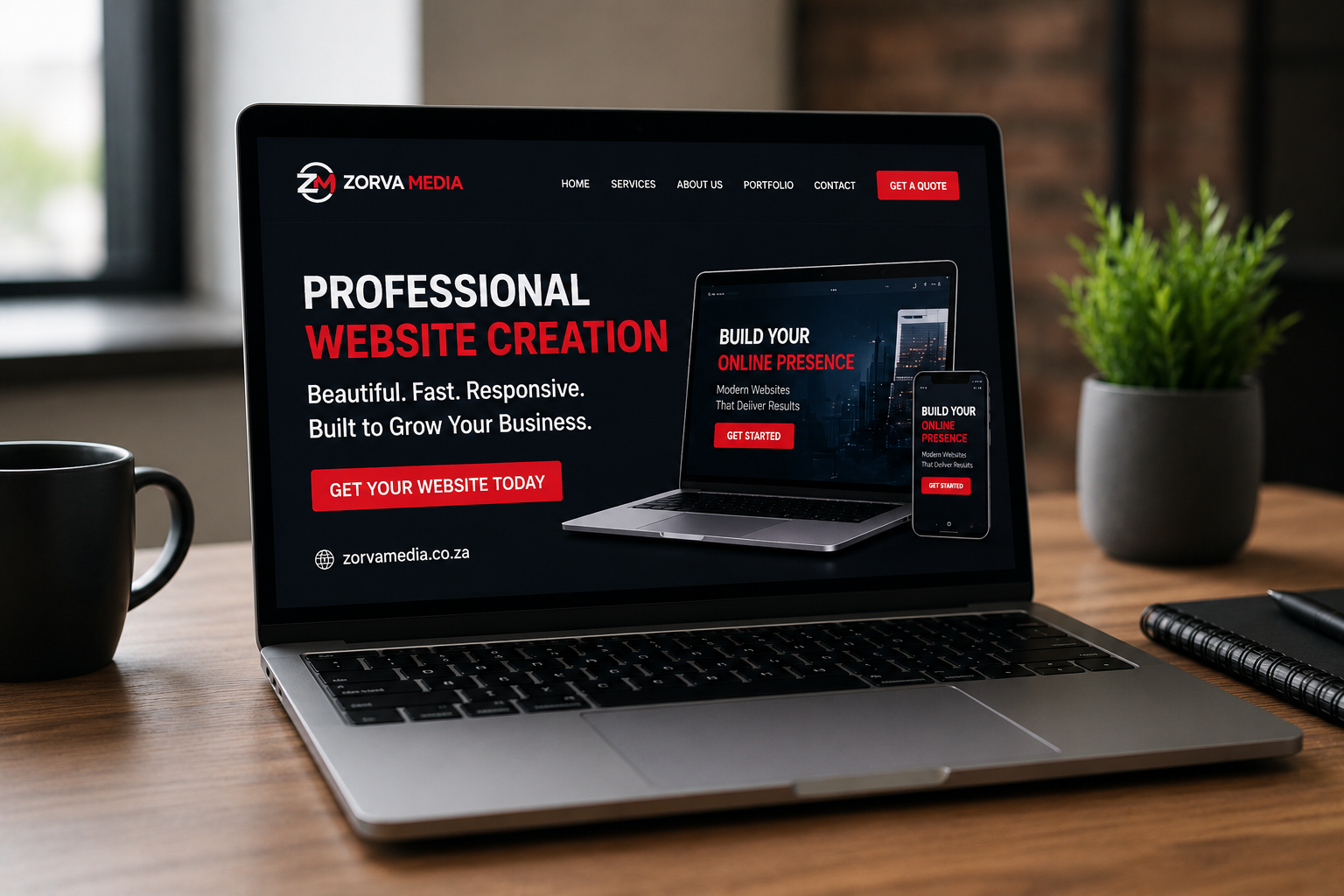 Laptop website launch preview